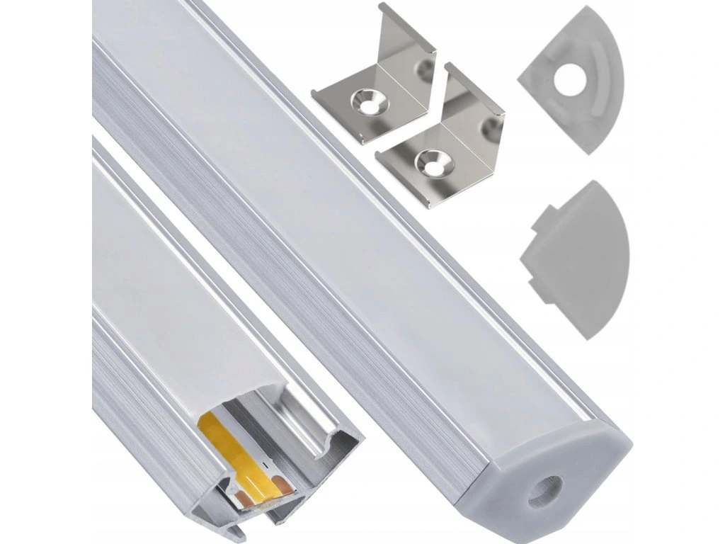 LED hliníkový profil rohový 2m bílý - sada